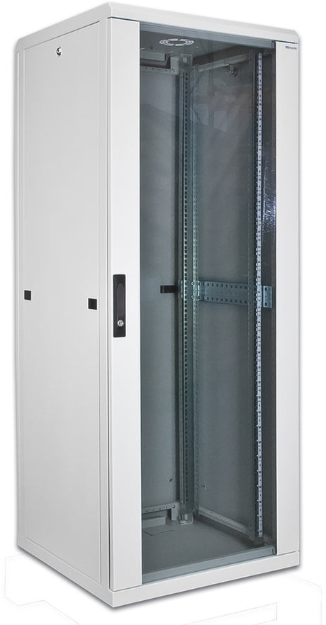 Alva 19 Zoll Standschrank 42HE Profi-Qualität Glastür, 800x1000x2033 mm, grau - 19Z-SS42-80.100PRO