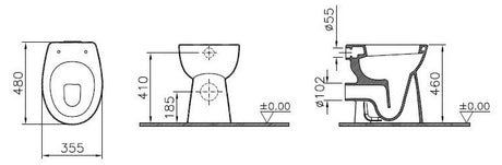 Alva Idea Stand-WC Flachspüler Barrierefrei, Oberkante 46cm, Weiß - AQBFIDWCFW