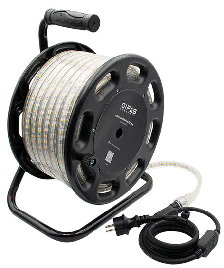 GIFAS FlexLED 25M Doppelseitig leuchtendes LED-Lichtband auf Kabelrolle  – 841060