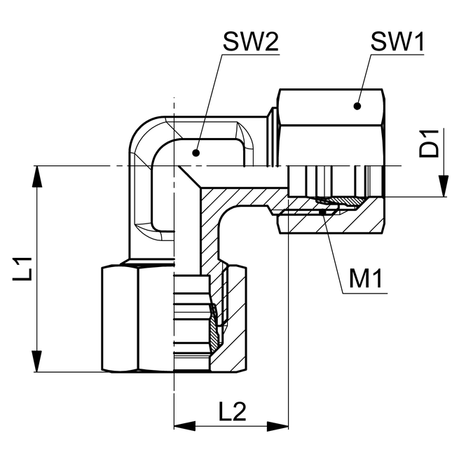 Alva Winkel verschr 1.4571 Gr. 08L - EWV-08L