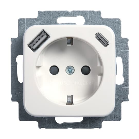 BUSCH-JAEGER SCHUKO/USB-Steckdose, USB-A+C Reflex SI, alpinweiß  – 2CKA002011A6296