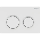 GEBERIT GE Betaetigungsplatte Omega20 2-Mengen KS, weiss/weissmatt/weiss, round  – 115.085.11.1