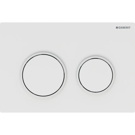 GEBERIT GE Betaetigungsplatte Omega20 2-Mengen KS, weiss/weissmatt/weiss, round  – 115.085.11.1