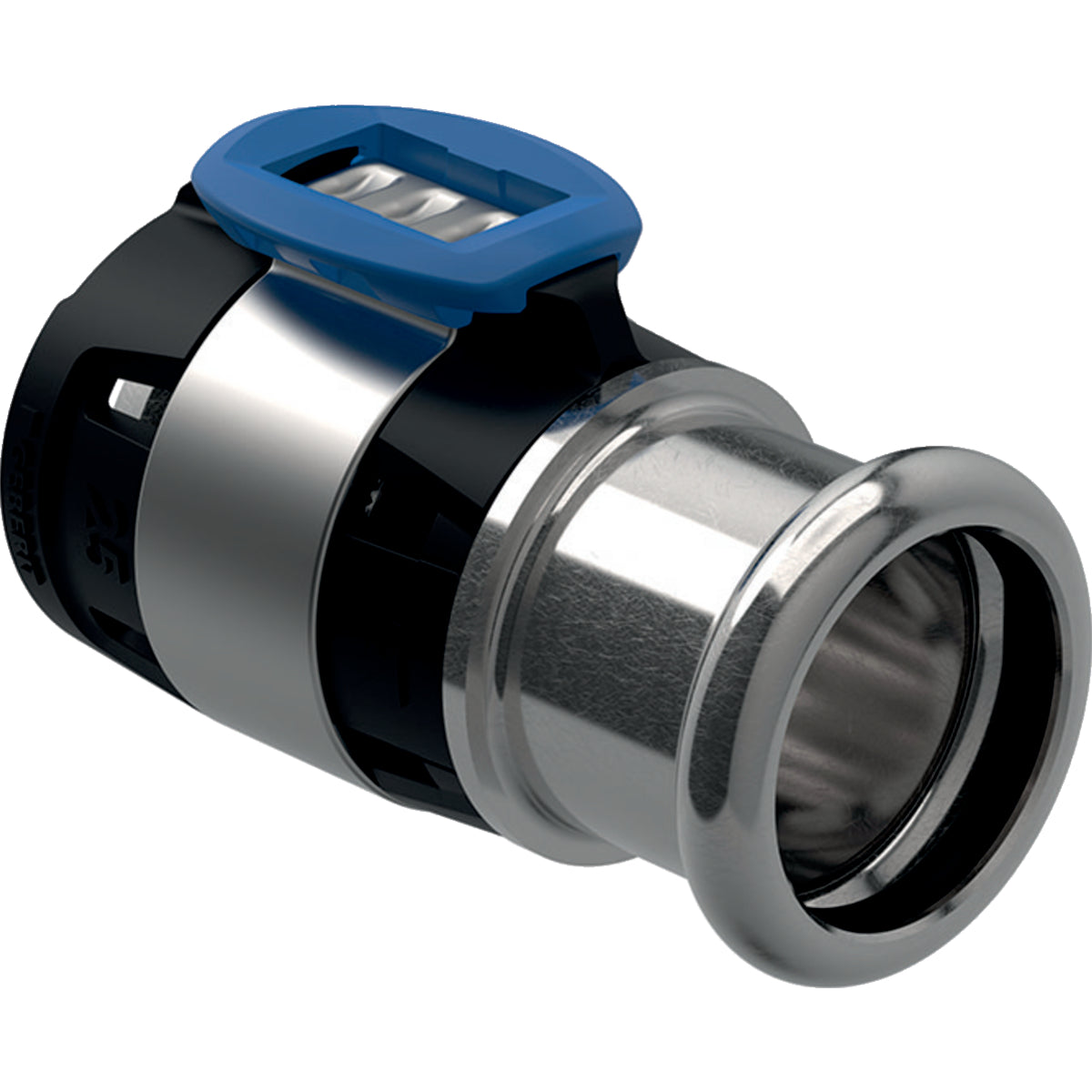 GEBERIT GE FlowFit Uebergang Mapress Edelstahl mit Pressmuffe, d20 x 15mm  – 620.347.00.1