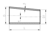 Alva Edelstahl Reduzierstk.Form-H 316L L= (D-d)x3 s=2.0mm exz.26.9x21.3mm - ERKHE4-2621