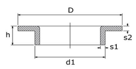 Alva V-Bördel ähnl. DIN2642 PN10 304/304L DN100/104mm s2=2,5/s1=1,9/h4=26 - EVB2-104/2