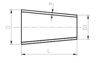 Alva Edelstahl Reduzierstk.Form-H 304L L= (D-d)x3 s=2.0mm konz.154.0x104.0mm - ERKH2-154104