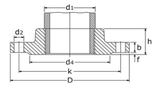 Alva Gewindeflansch / EN1092-1 / Typ 13B PN40 316/316L b=EN DN 25/33.7mm - GF40E4-25