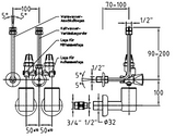 Alva Una Speicheranschlussgar. 1/2", für Mittenmontage, Chrom - AQSAGM