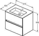 Alva Ora Unterschrank inkl. Keramik-WT 61x56,5x45cm, Eiche - AQBMORWTUSK60E