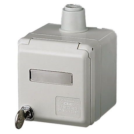 MENNEKES AP CEE-Wandsteckdose Cepex 16A 5p 400V 6h IP44 lichtgrau+Schloss+Be  – 4165