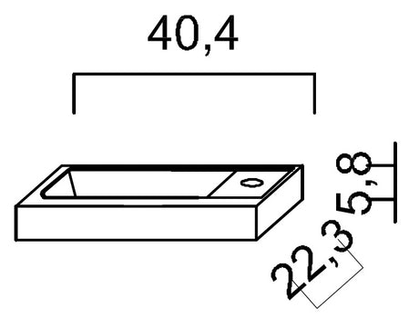 Alva Una Mineralguss-WT 40,4x22,3 cm, Weiß, für US8 - AQWTM8