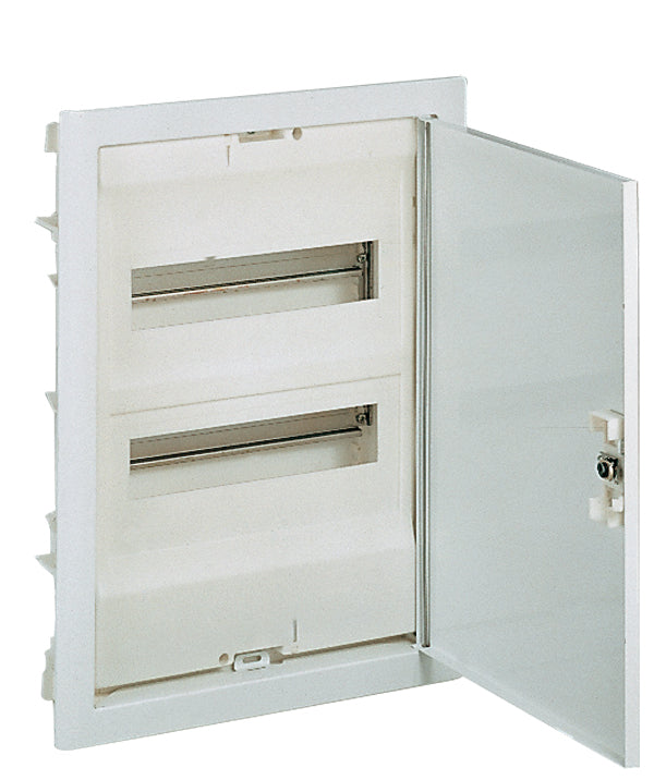 LEGRAND Unterputz Kleinverteiler 2-reihig 24+4TE mit Metalltür, Signalweiß, IP30   – 001432