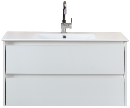 ALVA Bela Unterschrank ink. Keramik WT, 2 Ausz., 81x50,8x51cm, Weiß Glanz