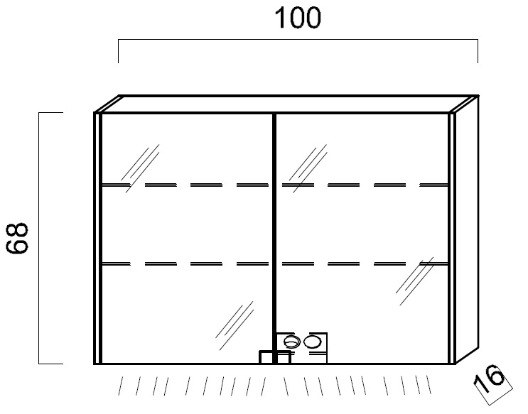 Alva Bela Spiegelschrank 100x68x16cm, LED seitlich, Weiß Glanz - AQBMBESPS3W