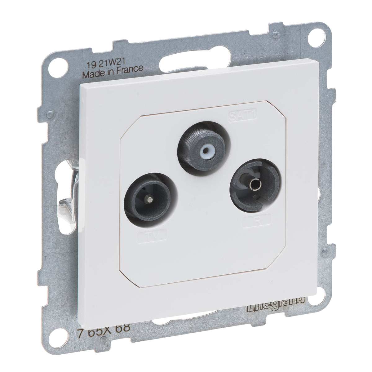 LEGRAND SEANO Durchgangsdose TV-R-SAT für HD-TV in der Farbausführung Ultraweiss  – 765168