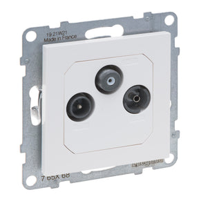 LEGRAND SEANO Durchgangsdose TV-R-SAT für HD-TV in der Farbausführung Ultraweiss  – 765168