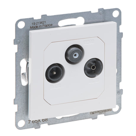LEGRAND SEANO Durchgangsdose TV-R-SAT für HD-TV in der Farbausführung Ultraweiss  – 765168