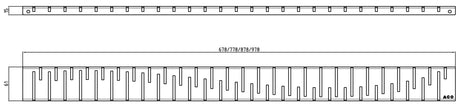 Alva Aura Rost zu Duschrinne 985mm Design Skyline - AQBFAUDRR98.2