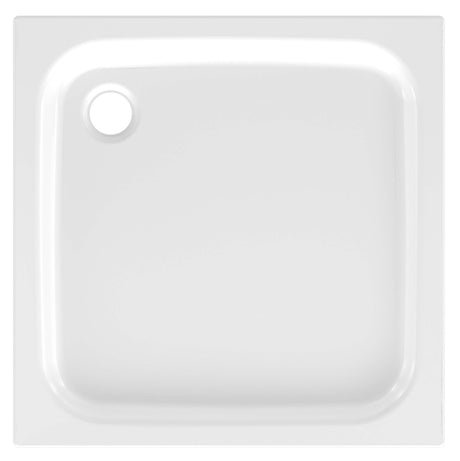 Alva Forta Stahlemail Brausetasse 90x90x6,5cm, schweres Mod.,Weiß oh.Füsse - AQBTFOBT90.6S
