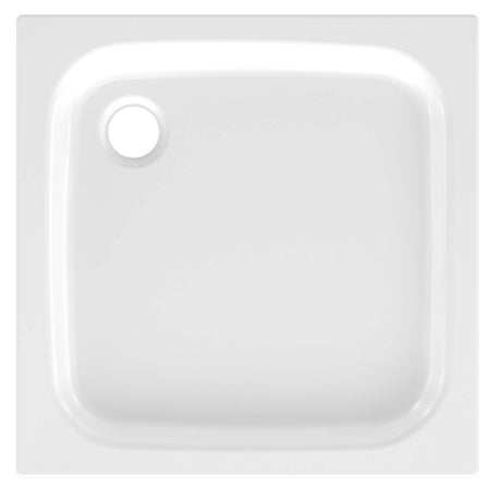 Alva Forta Stahlemail Brausetasse 80x80x6,5cm, schweres Mod.,Weiß oh.Füsse - AQBTFOBT80.6S