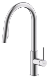 Alva Juna Spltischarm. H: 42cm schwe. Auslauf mit Auszugsbrause, Edelstahl - AQARJUSPT32E