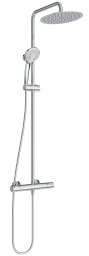Alva Spa Duschsystem 111,7cm mit Thermostat, Chrom - AQARSPDST7.1