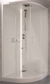 Alva Spa 1.0 Dampfdusche m.Thermostat 100x100cm, Runddusche, ESG Clean, Weiß - AQDDSPR100W