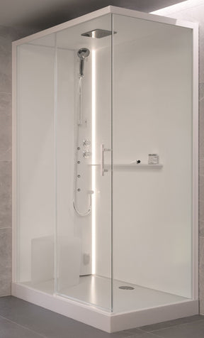 Alva Spa 1.0 Dampfdusche m.Thermost. li. 120x90cm, Eckkabine, ESG Clean,Weiß - AQDDSPE12.9LW