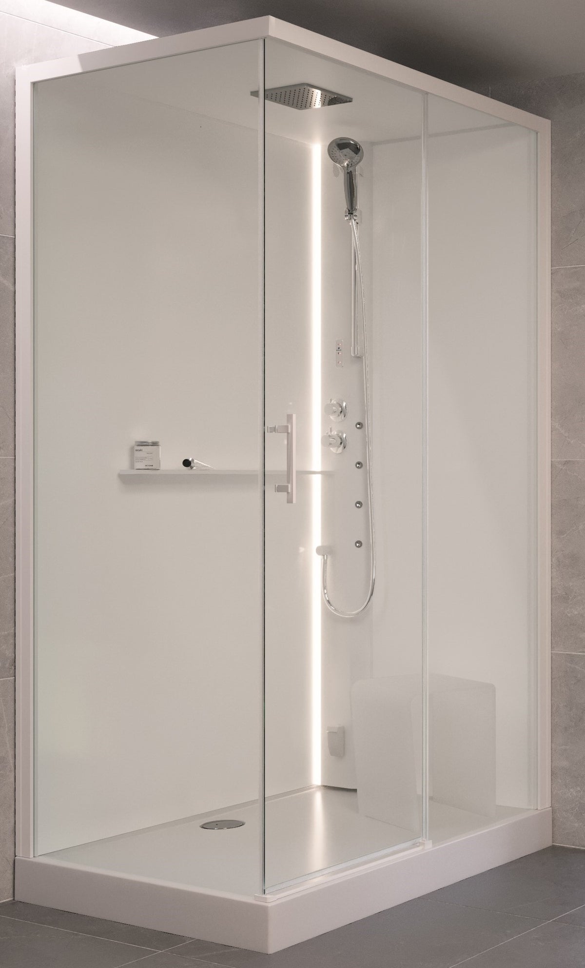 Alva Spa 1.0 Dampfdusche m.Thermost. re. 120x90cm, Eckkabine, ESG Clean,Weiß - AQDDSPE12.9RW