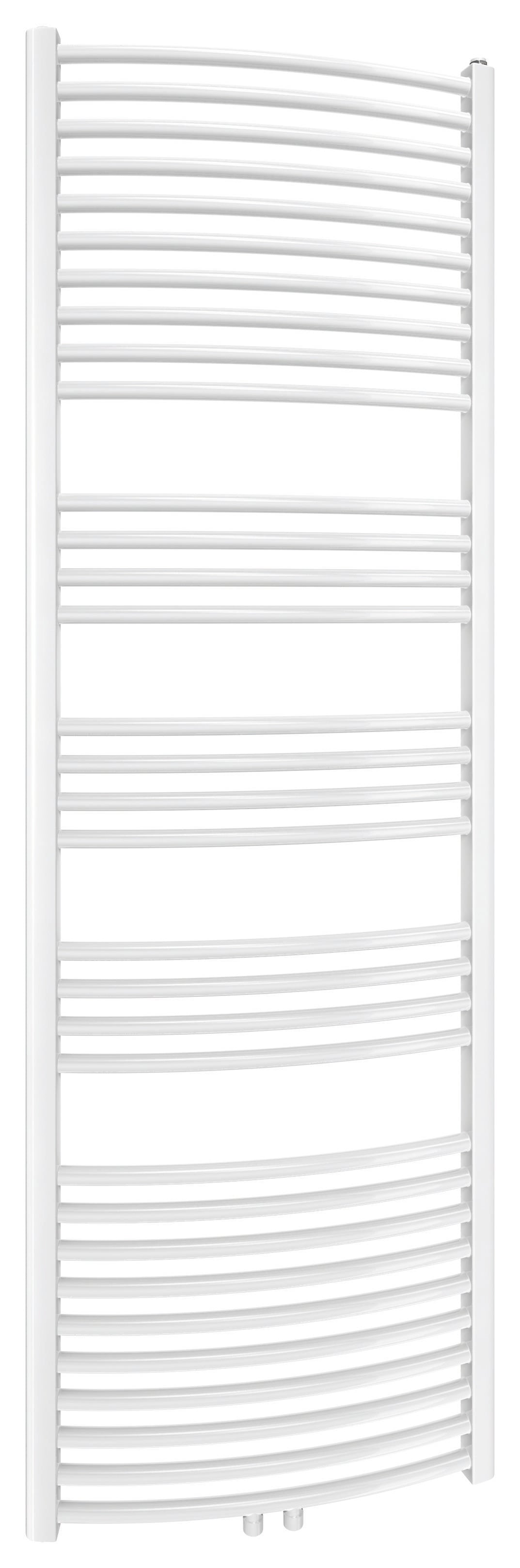 Alva Una 1.0 Badheizkörper gebogen Mittenanschluss, 180,7x60cm, Weiß - AQBHK180GM.1