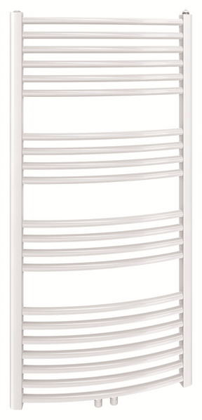 Alva Una 1.0 Badheizkörper gebogen Mittenanschluss, 122,2x60cm, Weiß - AQBHK122GM.1