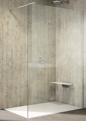 Alva Ora Freistehende Seitenwand 118,5-121/200cm, Chrom gl., ESG - AQDUORFSW120