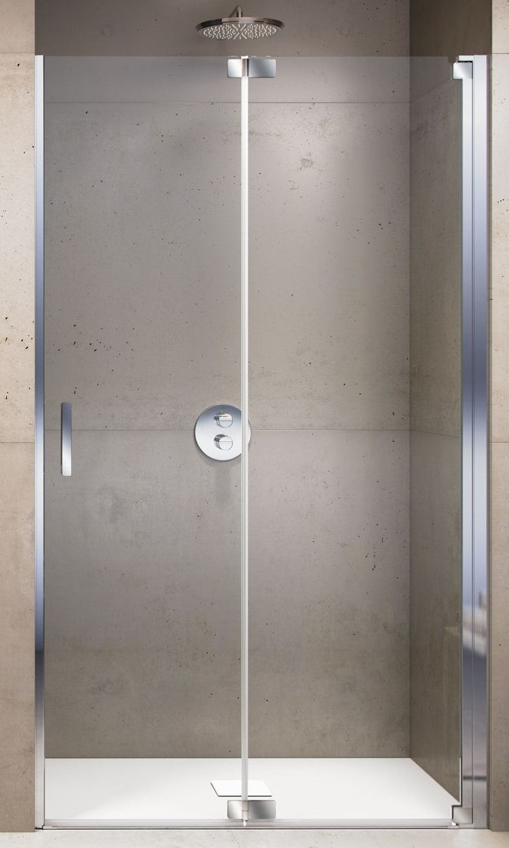 Alva Ora Pendelfalttür für Nische 96,8-102,3/200cm, Chrom gl., ESG - AQDUORPFN100