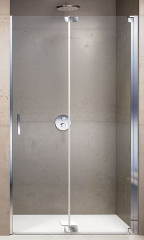 Alva Ora Pendelfalttür für Nische 116,8-122,3/200cm, Chrom gl., ESG - AQDUORPFN120