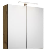 Alva Era Spiegelschrank 60x68x23,4cm LED-Aufsatzleuchte, Eiche Caramel - AQBMERSPS1CA