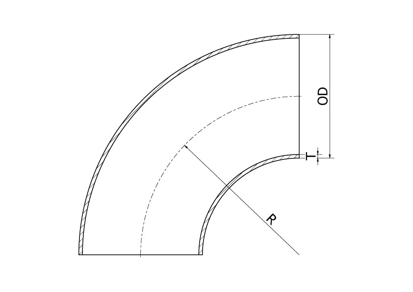 Alva Edelstahlrohrbogen geschw. V1.0 DIN2605 EN10253/4 316/316L, 3D/90Gr. 219,1x2,0mm - ERBG4-219/2