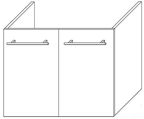 Alva Una Unterschrank für WT1 2 Türen, 59x46x45,2cm, Schlosseiche - AQUS1SE