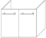 Alva Una Unterschrank für WT1 2 Türen, 59x46x45,2cm, Schlosseiche - AQUS1SE