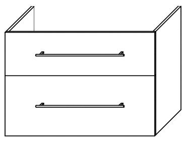 Alva Una Unterschrank für WT4 2 Auszüge, 89x60x45,2cm, Schlosseiche - AQUS5SE