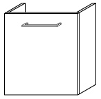 ALVA Una Unterschrank für WT8 1 Tür, 40x46x21,7 cm, Weiß