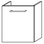 ALVA Una Unterschrank für WT8 1 Tür, 40x46x21,7 cm, Weiß