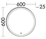Alva Viva Lichtspiegel rund d 60cm dimmbar, umlaufende LED-Beleucht., 12W - AQBMVILSR1