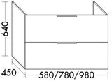 Alva Era Unterschrank für WT 2 2 Auszüge, 78x64x45cm, Eiche Caramel - AQBMERUS2CA