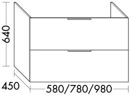 Alva Era Unterschrank für WT 2 2 Auszüge, 78x64x45cm, Weiß Matt - AQBMERUS2WM