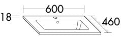 Alva Era Keramik-WT 60x46cm für US 1, Weiß - AQBMERWT1