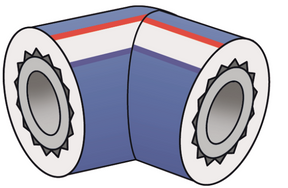 KE KELIT KE70-LX4 KE PP-RCT LX Winkel 45 Grad 25 Isolierst. 4mm   – 2512041