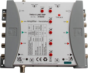 TRIAX Vor-/Nach-Verstärker für TMS/CKR 5x in, Verstärkung 5-20 dB regelbar, ohne NT  – 318640