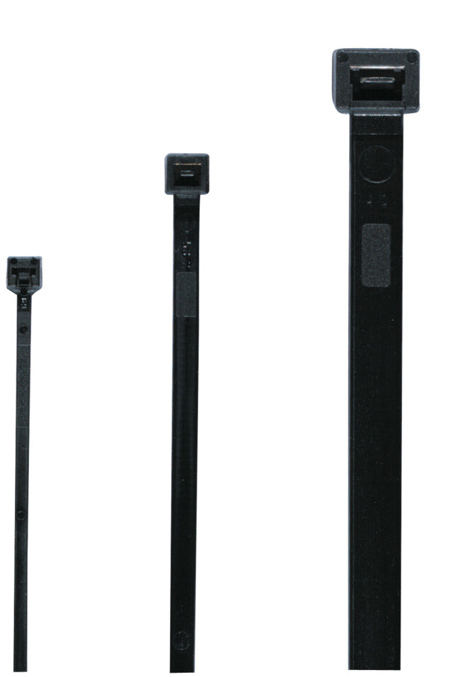 CIMCO Kabelbinder, schwarz, RAL 9011, B x L 4, 5 x 360 mm, 100 Stück  – 181869