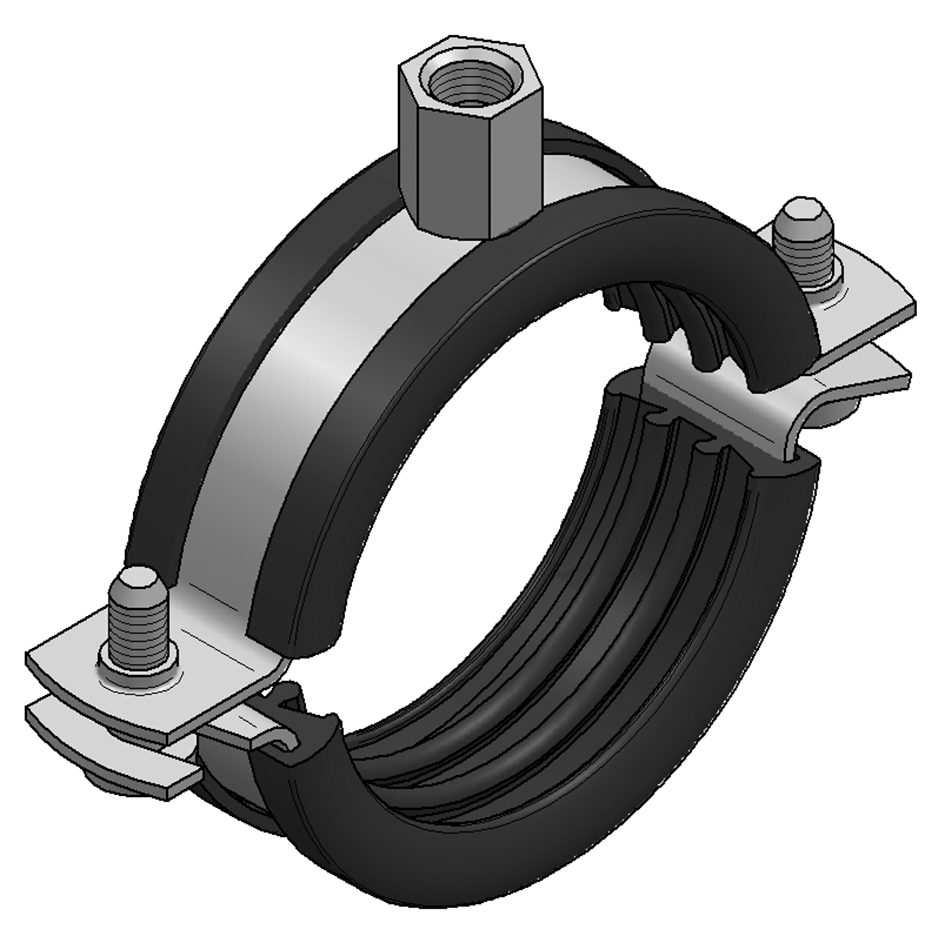 MEFA Rohrschelle Trabant Inox 25x2.5, 159 - 163 mm M10/M12 TPE  – 051003163